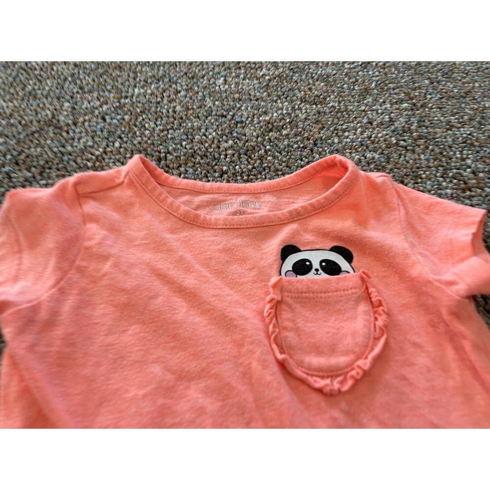 Okie Dokie Girls Bright Panda T-Shirt 2T - Picture 2 of 3